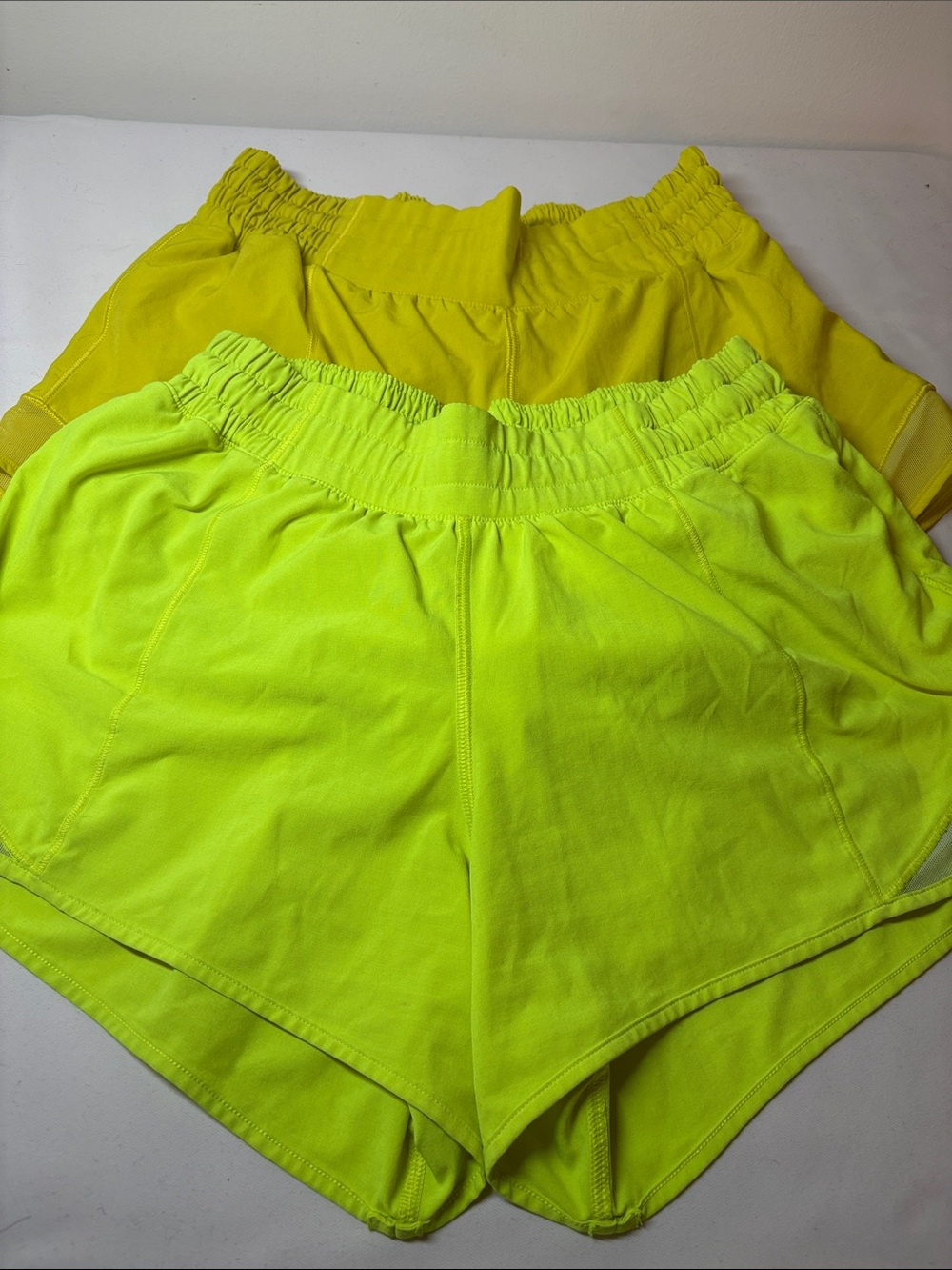 Lululemon Lot of Two Yellow/ Green Hotty Hot Shorts Size 6